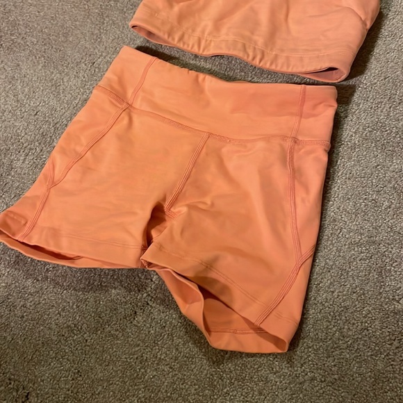Outdoor Voices Free Form Set Athena Crop and Shorts Orange XS - Picture 3 of 3